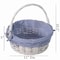 Wickerwise White Round Willow Gift Basket with Blue and White Gingham Liner and Sturdy Foldable Handles, Small QI004620.BL.S - alternate 2